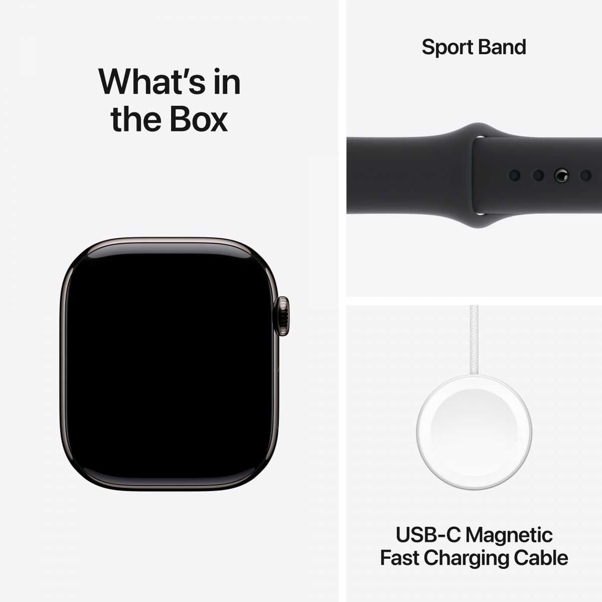 Apple Watch Series 10 GPS + Cellular 42mm Slate Titanium Case with Black Sport Band - M/L,Model A3001