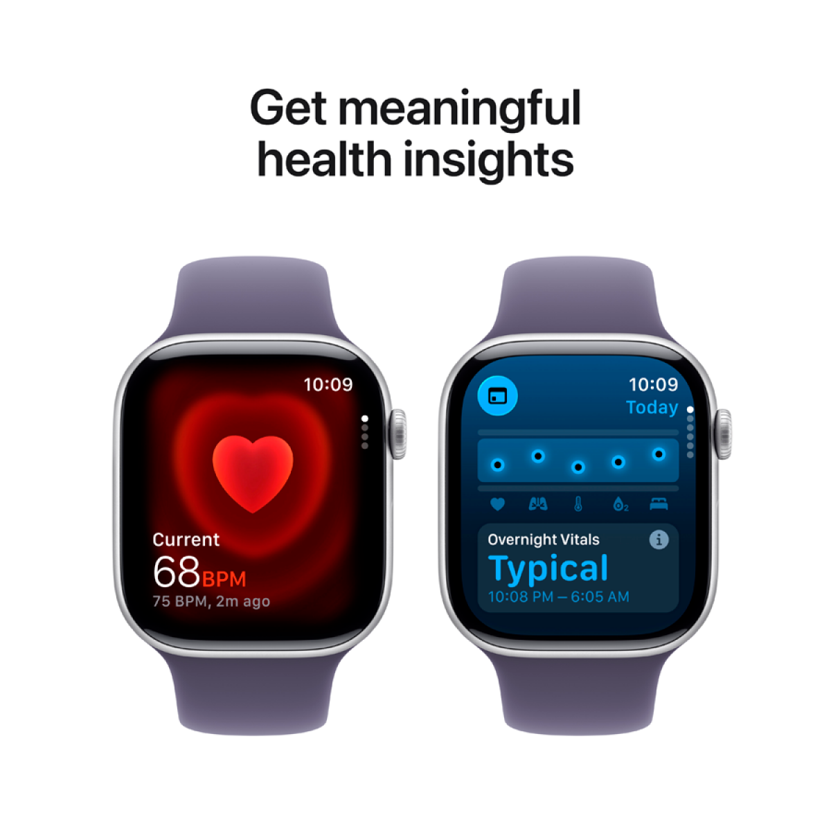 Apple Watch Series 11 GPS + Cellular 46mm Silver Aluminium Case with Purple Fog Sport Band - M/L,Model A3337